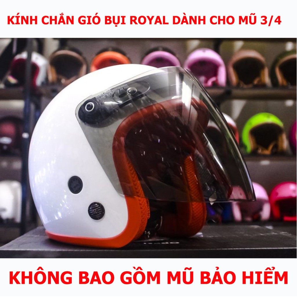 [CHÍNH HÃNG] Kính Chắn Gió Bụi Royal / GRS / Bulldog - Dành cho nón 3/4 [FREE SHIP]