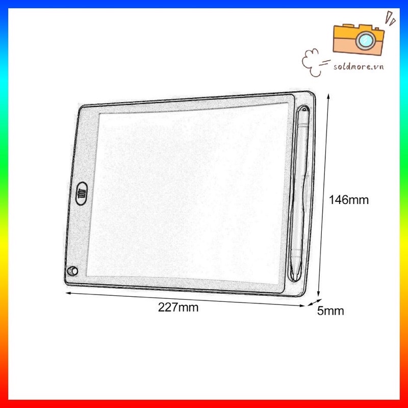 Bảng Viết Bảng Vẽ Điện Tử LCD Thông Minh Đơn Sắc Tự Động Xóa Cho Bé 8,5 inch