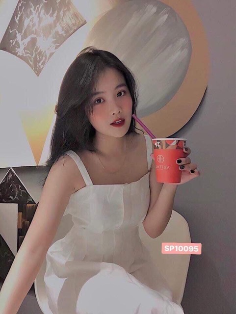 Đầm trắng 2 dây