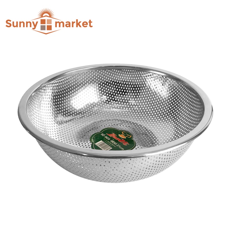 Rổ rá inox cao cấp dày dặn, siêu bền đẹp đường kính 21cm