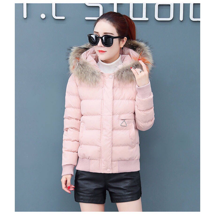 ÁO KHOÁC PHAO NỮ NÓN PHỐI LÔNG HÀNG QUẢNG CHÂU CAO CẤP CÓ 4 MẦU