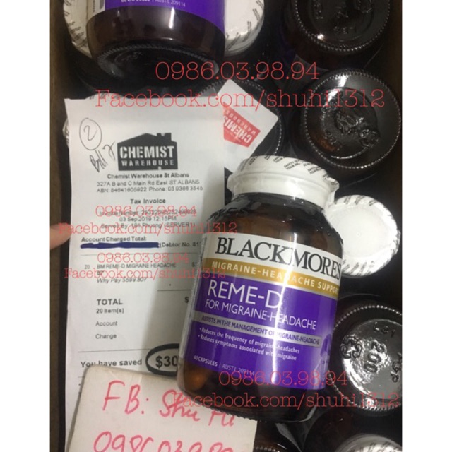 Blackmores Reme d Úc hỗ trợ dành cho người bị đau nửa đầu, rối loạn tiền đình, 60 viên