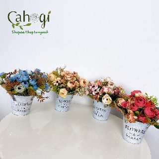 Hoa Giả- Xô Hoa Hồng Romantic cắm sẵn