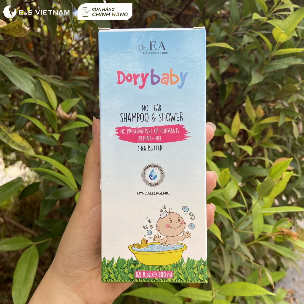 Sữa Tắm Gội Toàn Thân cho bé Dr.EA DORY BABY 200ml Dịu Nhẹ, Không Cay Mắt An Toàn Lành Tính
