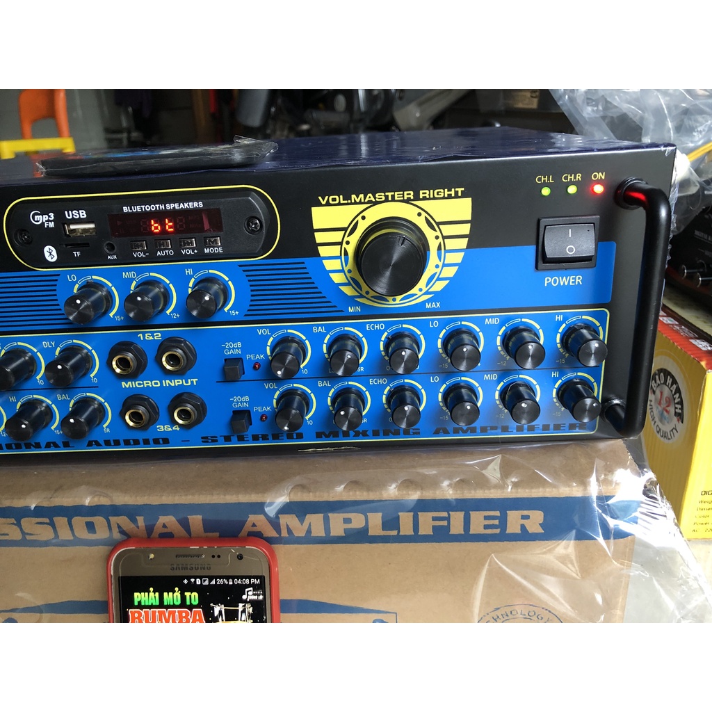 Amply Thunder Pro-6900 Plus chạy 12 sò-Bluetooth Cs 750W