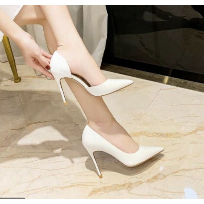 Giày Dép Hở Eo 7P,9P, Da bóng, Mũi nhọn, Gót Đũa - Hàng VNXK Cao Cấp - Full Size 34-40 - Hàng mới về