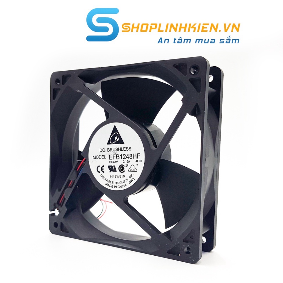 Quạt tản nhiệt 12CM 48V 12x12x3.2CM cho tủ điện, fan Delta EFB1248HF DC48V 0.15A - ShopThongMinh5.0