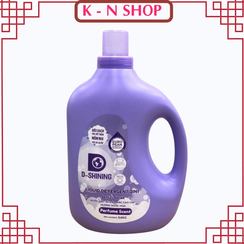 Nước giặt đậm đặc cao cấp D-Shining Hương nước hoa can 3.6kg