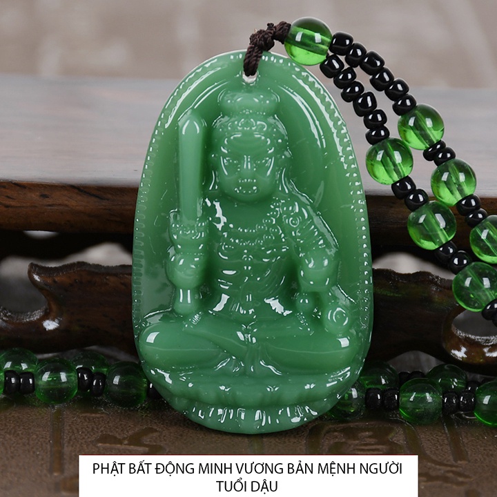Dây chuyền chuỗi hạt đeo cổ mặt Phật Bất Động Minh Vương cao cấp size 4.7cm x 3cm - Bản mệnh người tuổi Dậ