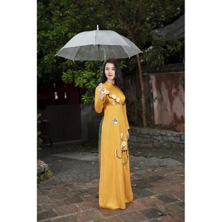 Áo dài lụa Tây Thi ( Lụa Mango) cao cấp đính hoa nổi