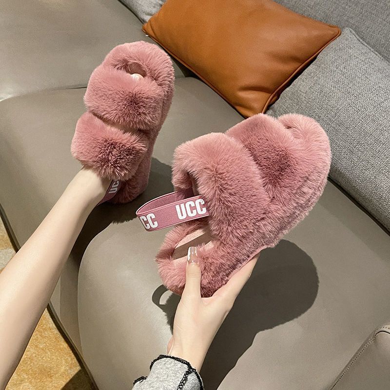 Dép Lông Thỏ Thời Trang Thu Đông Xinh Xắn Dành Cho Nữ