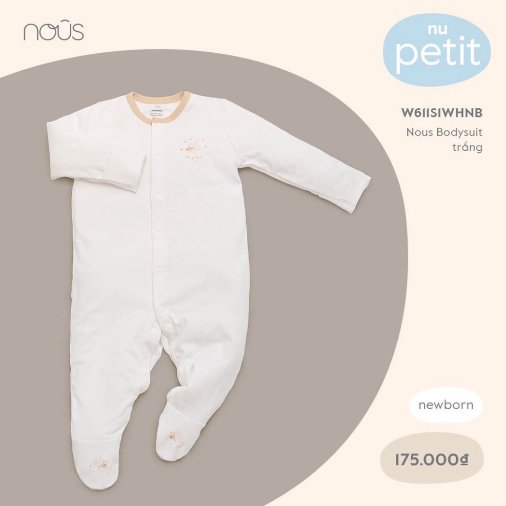 Nous Bodysuit màu trắng size NewBorn - W611S1WHNB175