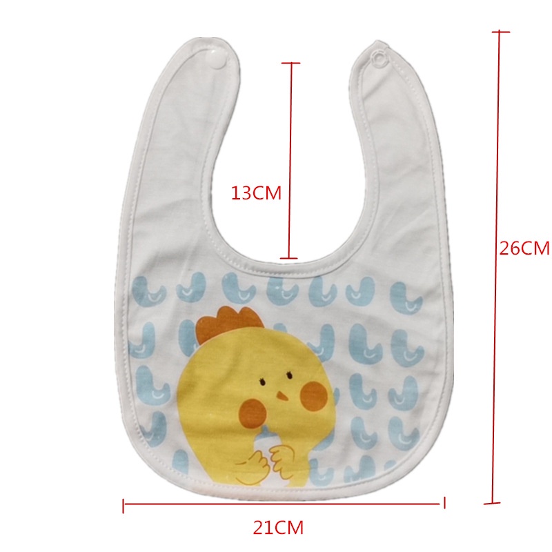 Yếm Ăn Cotton Chống Nước Có Nút Chống Bẩn Cho Bé Sơ Sinh