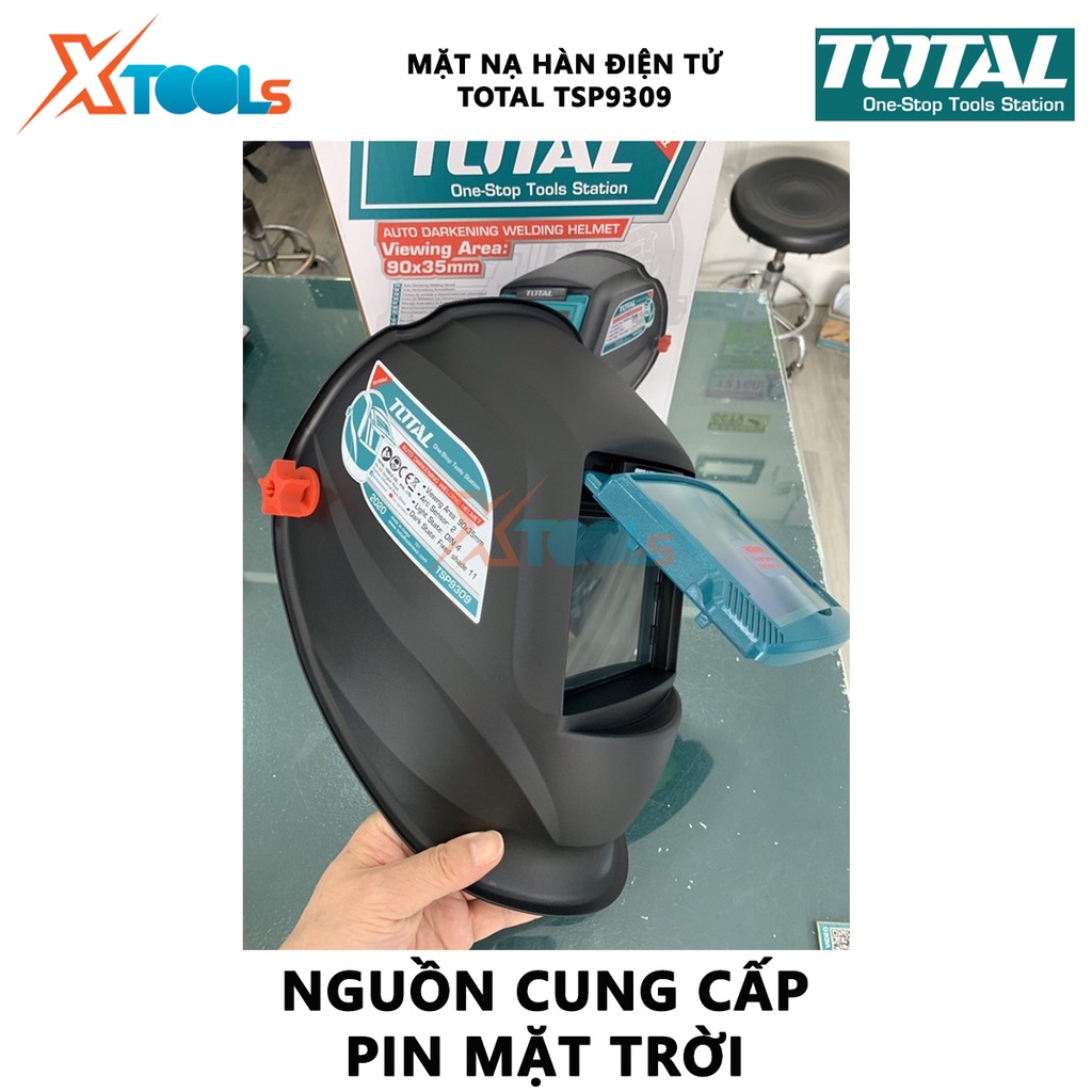 Mặt nạ hàn điện tử TOTAL TSP9309 mặt nạ hàn tự động Vùng quan sát 90×35mm, Kích thước vùng tối 110 × 90 × 9mm [XTOOLs]