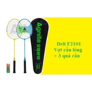 VỢT CẦU LÔNG (1 ĐÔI) DELI F2101 TẶNG KÈM 3 QUẢ CẦU