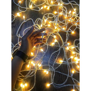 [DÙNG ĐIỆN] Dây đèn led 50m màu vàng nắnây