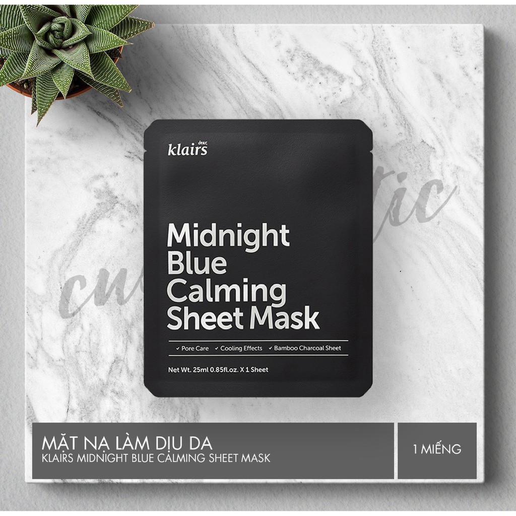 Mặt nạ làm dịu da Dear Klairs Midnight Blue Calming Sheet Mask 25ml