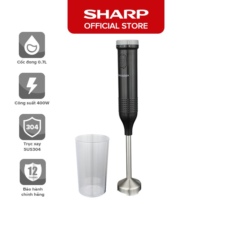 Máy Xay Sinh Tố Cầm Tay Sharp EM-H074SV-BK 0.7L