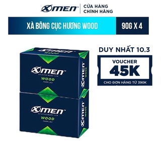Lốc 4 xà bông cục x-men wood 90g