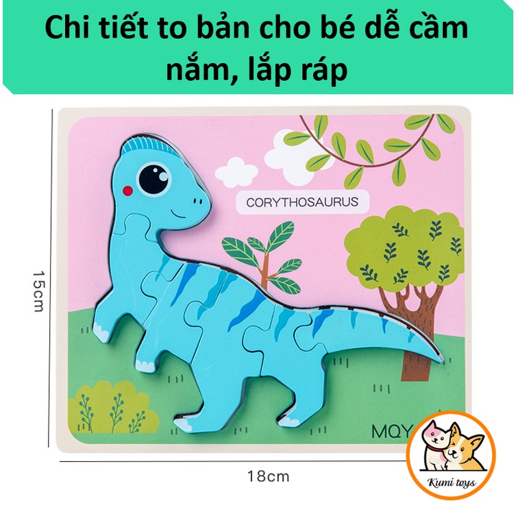 Đồ chơi xếp hình khủng long miếng to loại đẹp cho bé phát triển tư duy Kumi toys