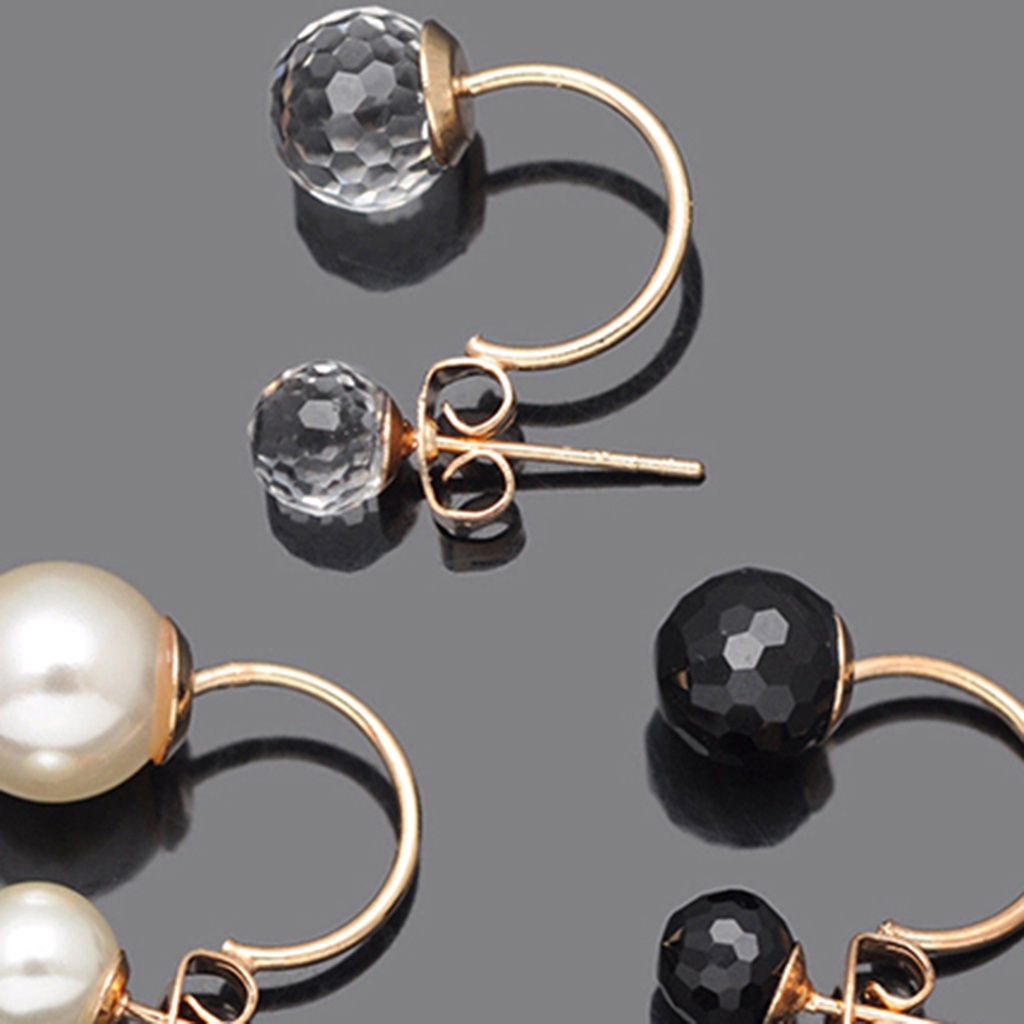 Đôi khuyên tai đính ngọc lớn nhỏ thời trang cho nữ