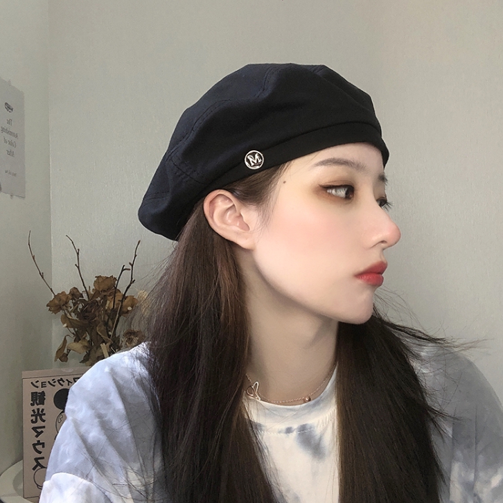 Mũ Beanie Logo M Mũ Beret Màu Trơn Thời Trang Thu đông Cho Nữ