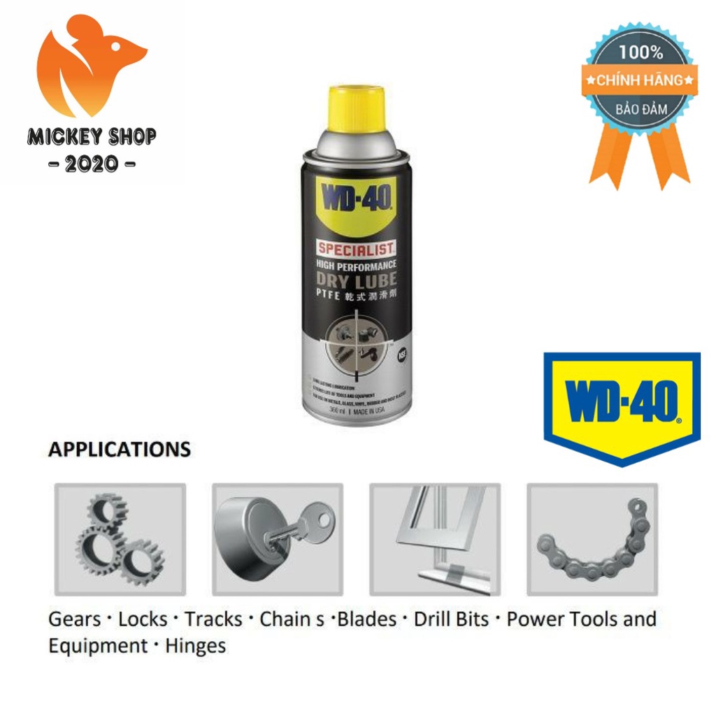 [ CHUYÊN DỤNG ] Dầu nhờn khô, tác dụng cao WD-40 High Performance Dry Lube 360ml - CHÍNH HÃNG