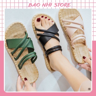 Dép quai chéo giả đế cói thời trang hàn quốc siêu êm siêu,thích 88045 bảo nhi shop