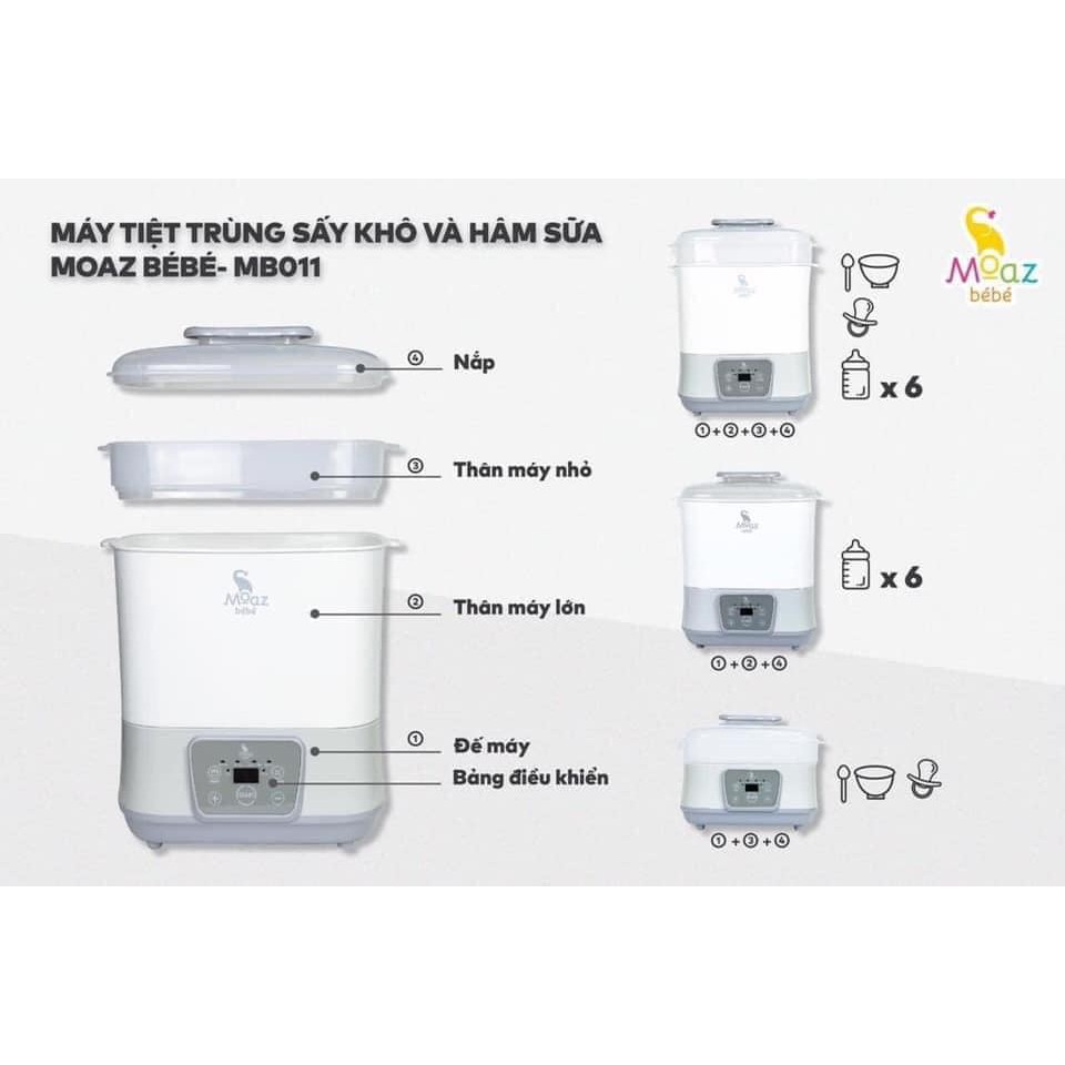 Máy tiệt trùng sấy khô và hâm sữa Moaz Bebe MB - 011