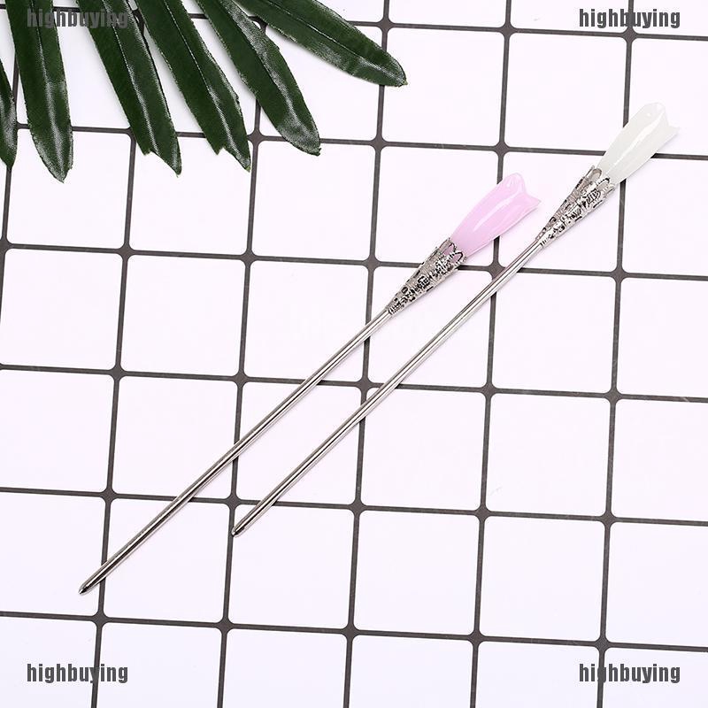 Trâm Cài Tóc Đính Ngọc Bích Trắng Phong Cách Trung Hoa Cổ Điển Cho Nữ