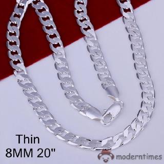 Dây chuyền chuỗi xích mạ bạc 925 8mm 20inch dành cho nam