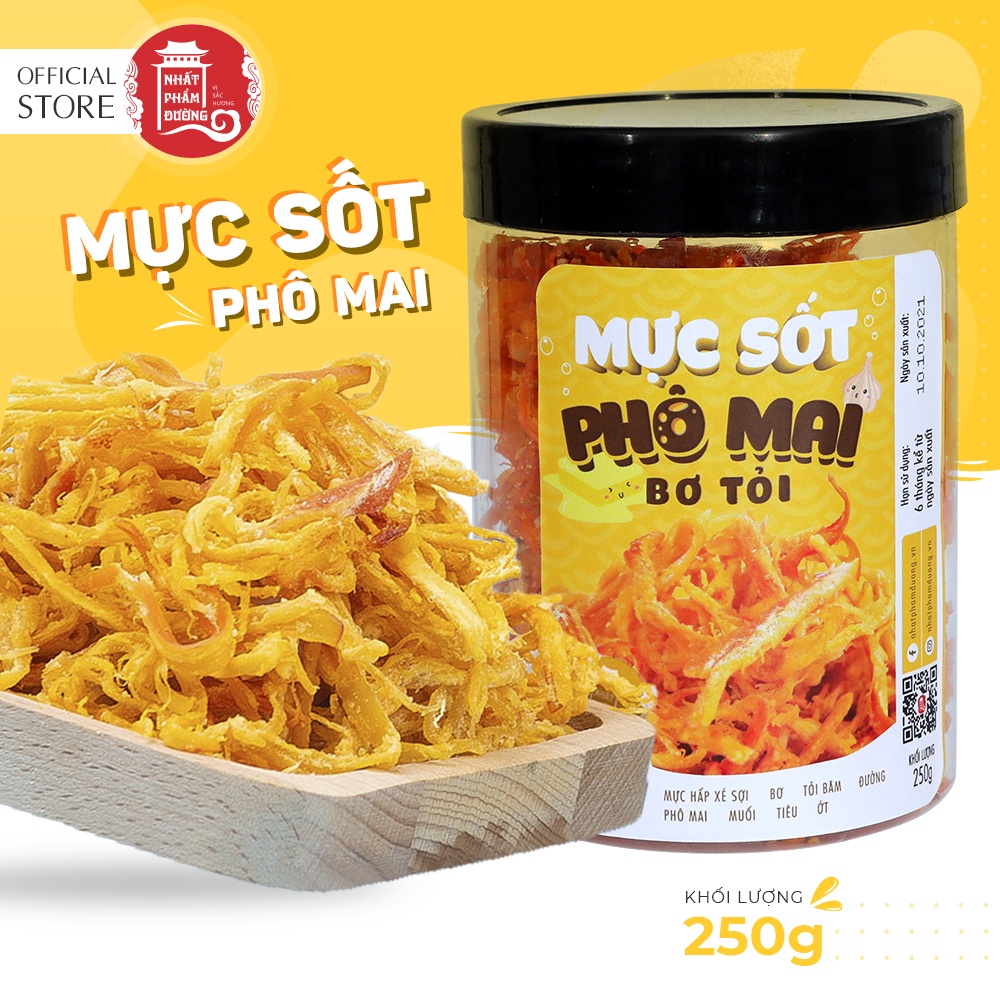 Khô mực phô mai bơ tỏi Nhất Phẩm Đường 250g khô mực xé sợi tẩm gia vị