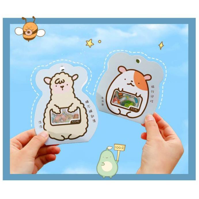 Bộ 50 Hình dán dễ thương phong cách Hàn Quốc độc đáo E99