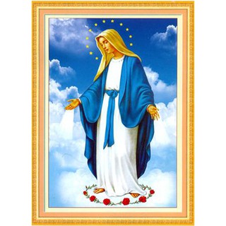 Tranh Thêu Chữ Thập 3D Đức Mẹ Ban Ơn A906 (Khách tự thêu) KT:51x70cm