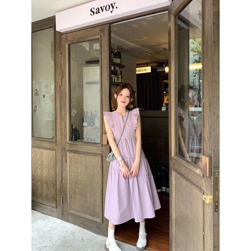 Đầm Dáng Ôm Màu Trơn Phong Cách Preppy 2022 Thời Trang Cho Nữ