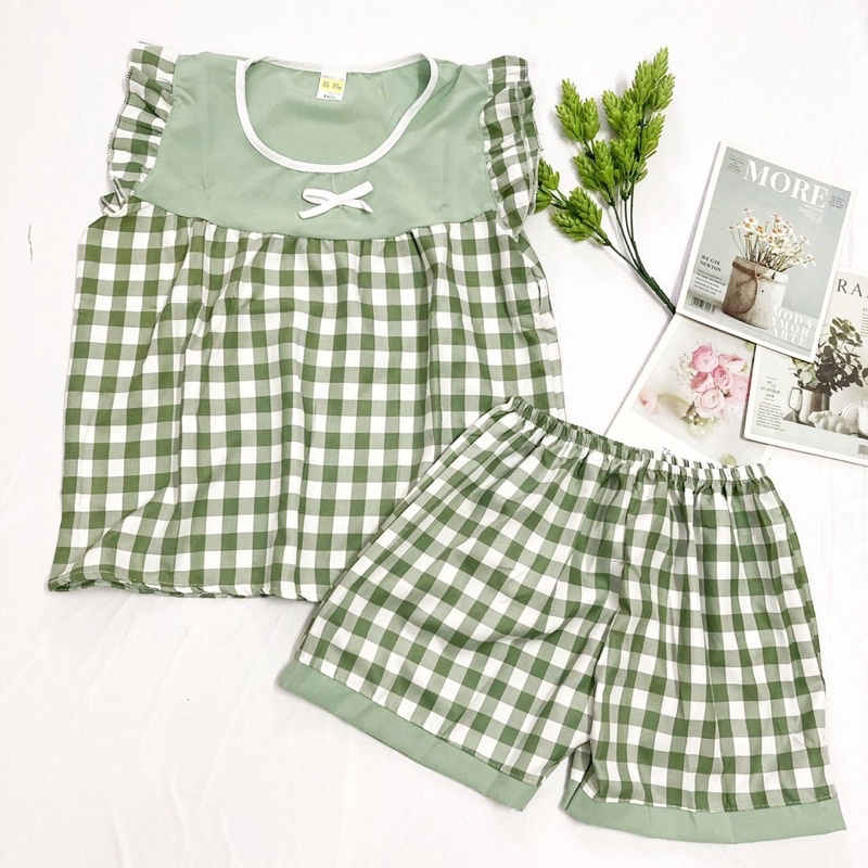 Đồ bộ mặc nhà freesize từ 40-45kg , đồ bộ cho nữ, cho bé gái lớn vải mềm - B10