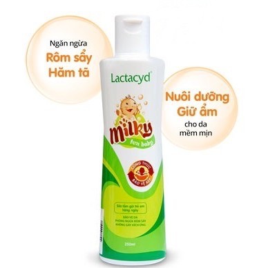 [Mã 267FMCGSALE giảm 8% đơn 500K] Sữa tắm gội cho bé Lactacyd Milky 60ml/250ml