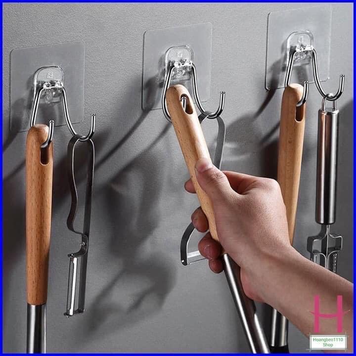 MÓC TREO ĐỒ ĐA NĂNG DÁN TƯỜNG 2 NHÁNH BẰNG INOX SIÊU TIỆN DỤNG