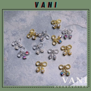 Set 5 Charm Nail Hình Nơ Nhiễn, Đính Đá Tiểu Thư, Phụ Kiện Nail - Vani Store [KIRA0075]