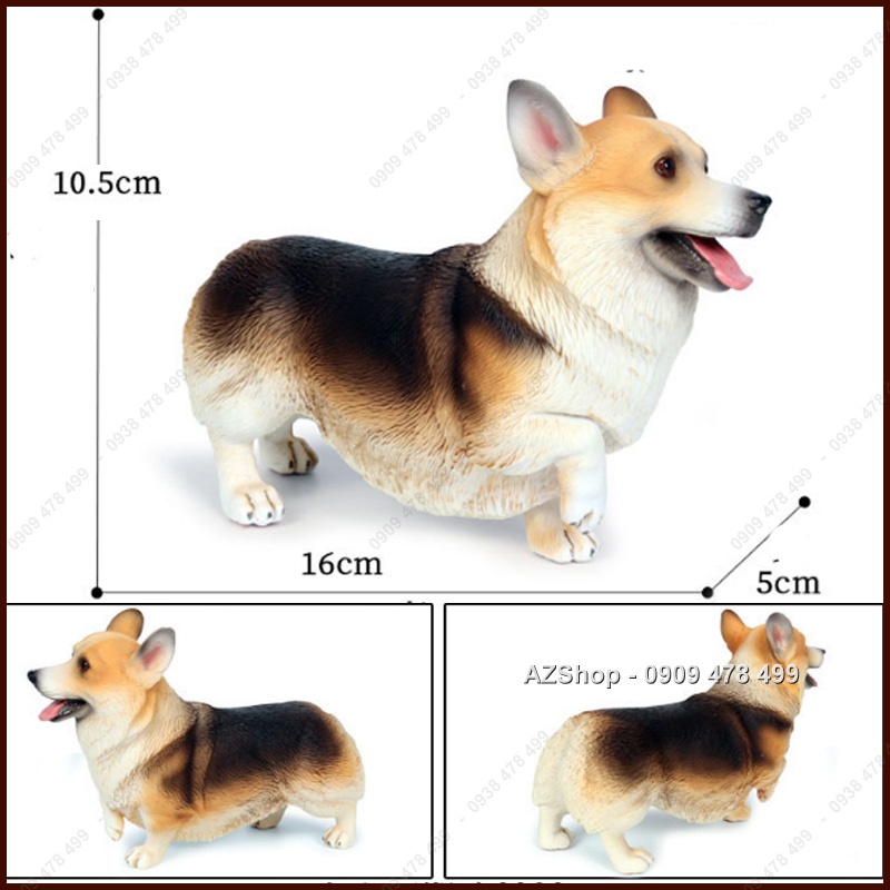 Mô Hình Chó Corgi Đáng Yêu Size Lớn - Dài 16cm
