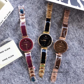 Đồng hồ nữ Anne Klein viền vàng đính pha lê