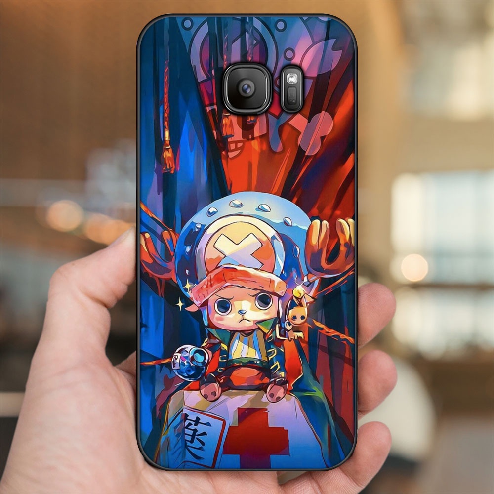 Ốp lưng Samsung S6, S6 Edge, S6 Edge Plus, S7, S7 Edge viền đen in hình Chopper One Piece Đảo Hải Tặc