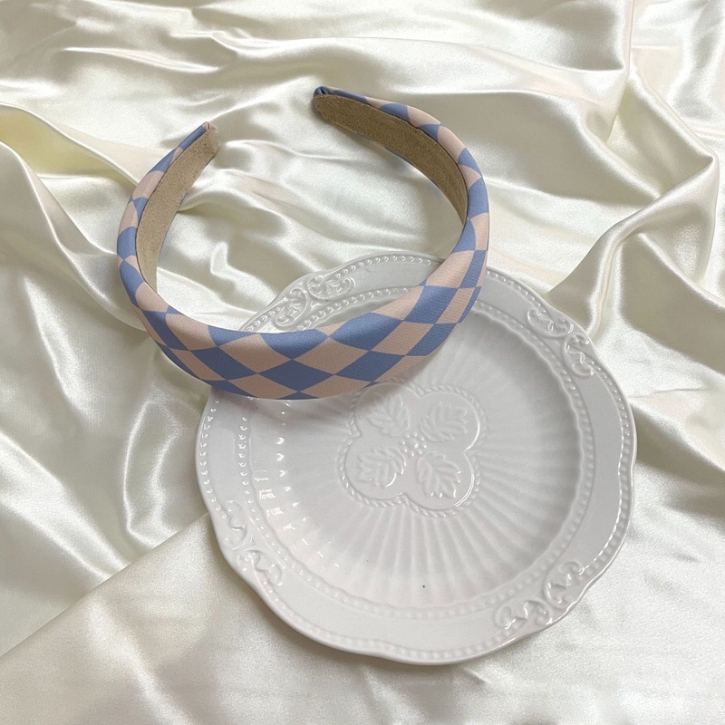 Băng Đô Cài Tóc Họa Tiết Sọc Caro Thời Trang