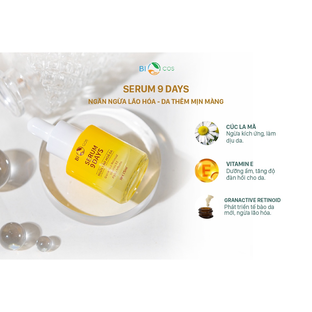 Retinoid - Serum 9 days , 9 ngày tái sinh, phục hồi và lấp đầy nếp nhăn, ngăn ngừa lão hóa da