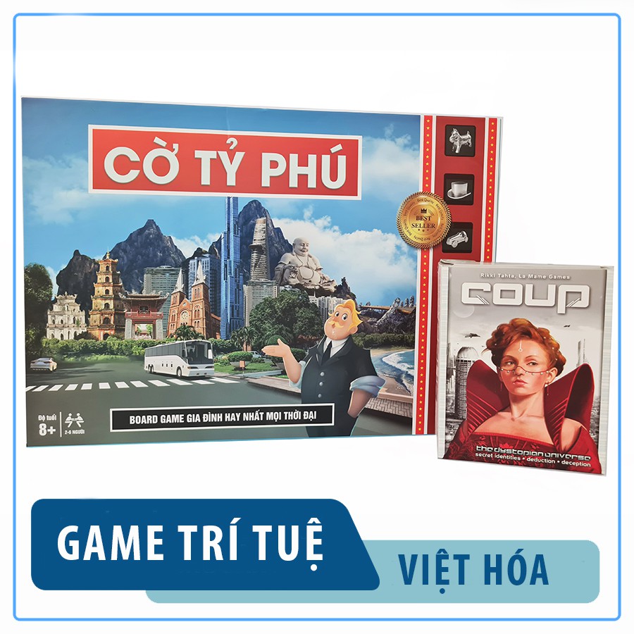 Đồ chơi Cờ tỷ phú Tiếng Việt + Game thẻ bài tranh giành quyền lực Coup [GIÁ RẺ]