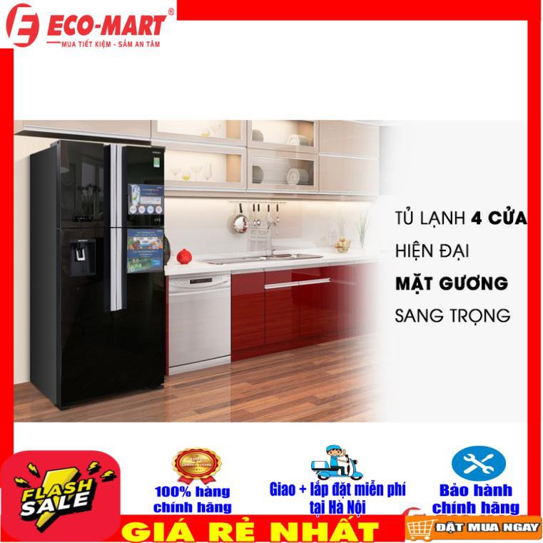 Tủ lạnh Hitachi 4 cánh màu đen R-FW690PGV7