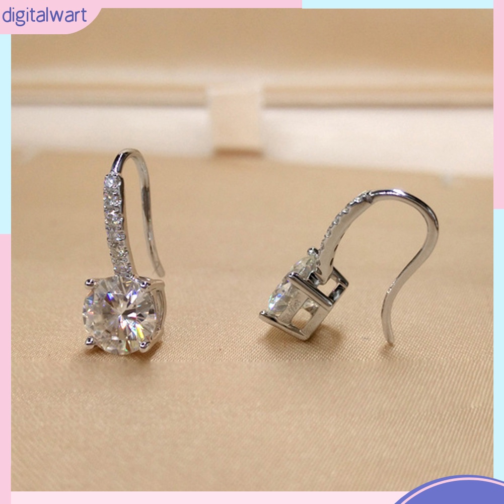 Bông Tai Tròn Dạng Móc Đính Đá Zircon Thời Trang Cho Nữ