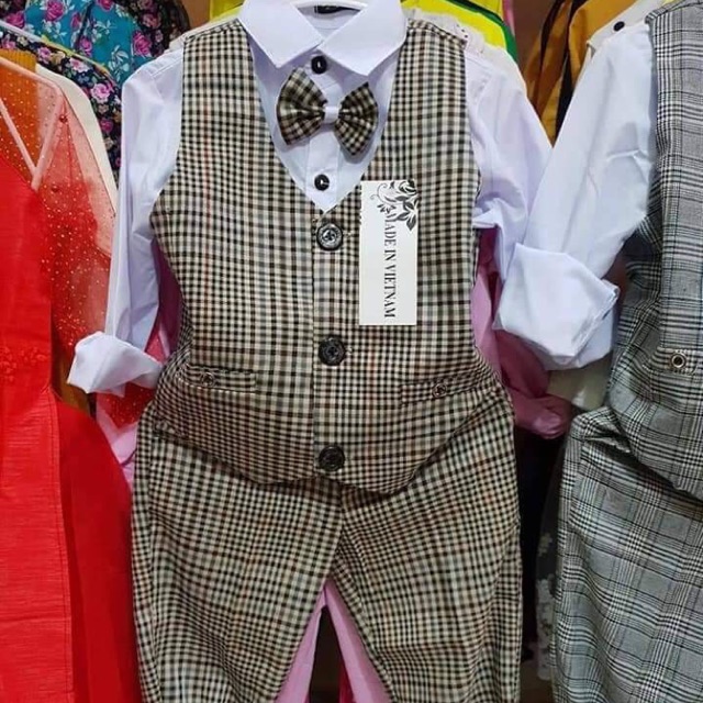 Bộ công tử kẻ cho bé trai 9-23kg