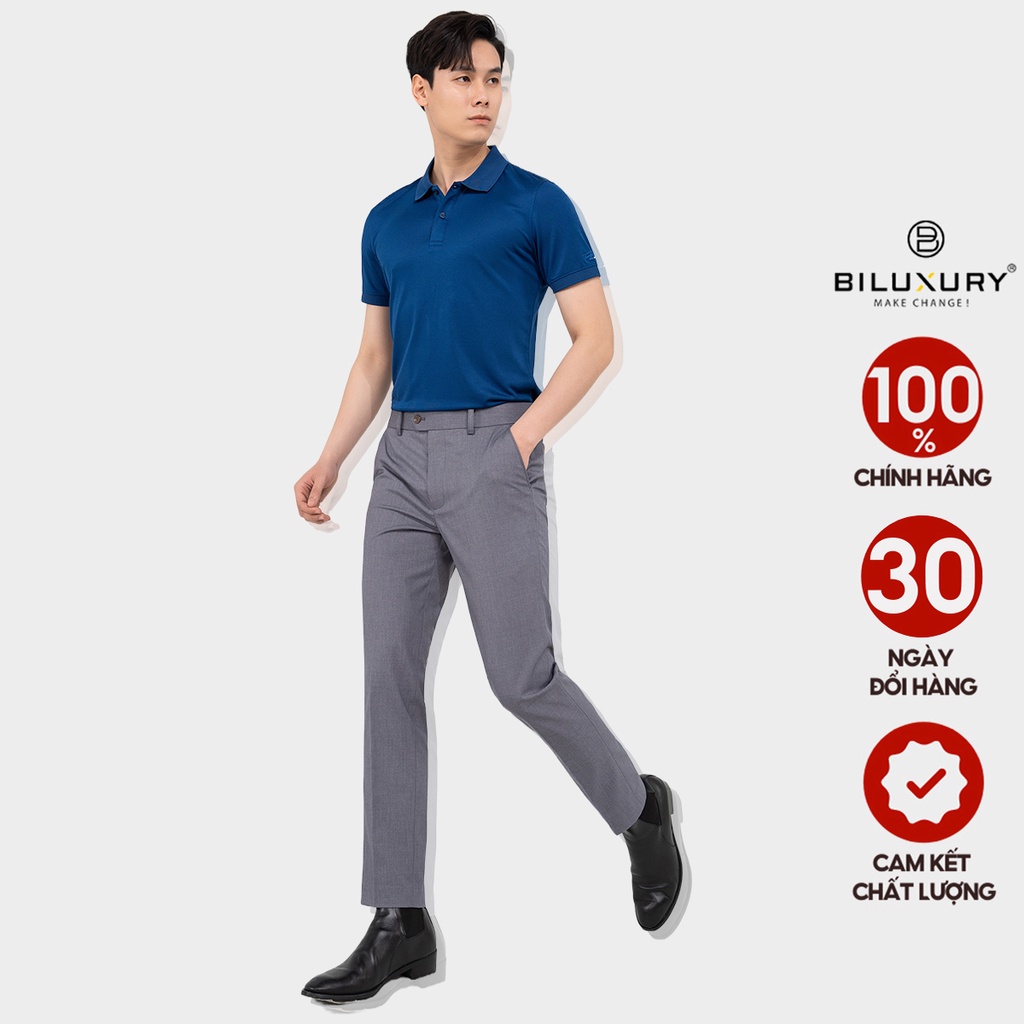 Bộ đồ nam công sở dạo phố quần âu áo polo Biluxury basic cao cấp 5APCB006