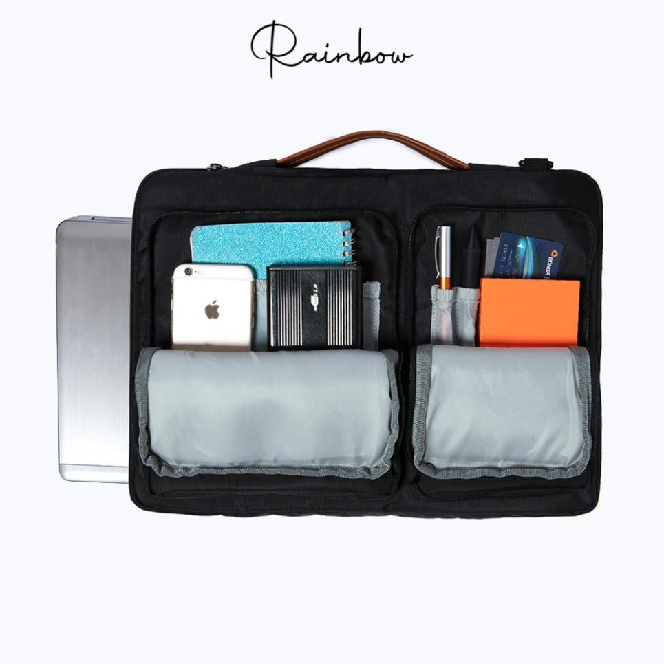 DA BÒ THẬT Túi chống sốc Laptop/ Macbook Canvas chính hãng Rainbow cao cấp từ 14inch - 15.6inch RBUCBG 001